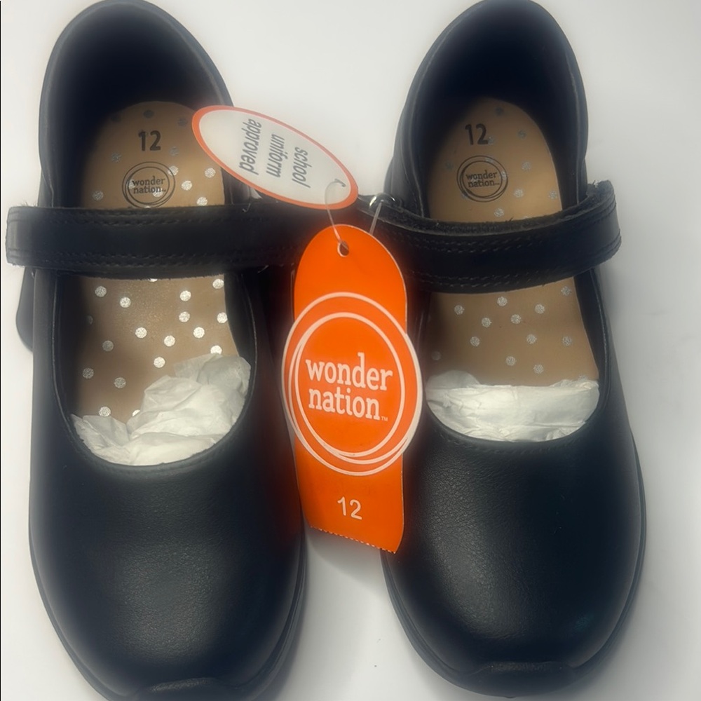 Wonder Nation Black Dress Shoes Mary Jane Style
